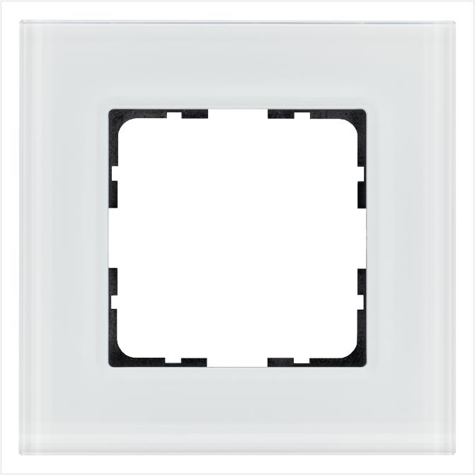 Рамка 1-м G-Glass стекло бел. White Glass Jasmart G1001GW