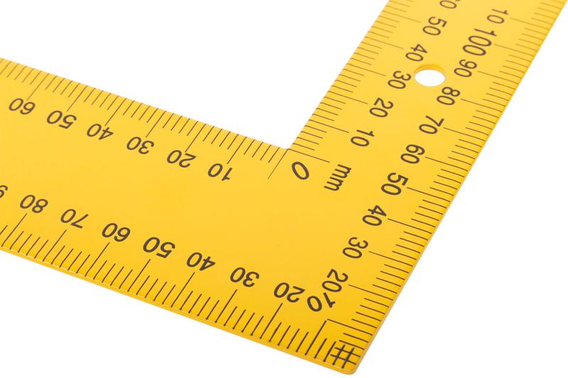 Угольник столярный цельнометаллический крашеная шкала 400х600мм желт. FIT 19626