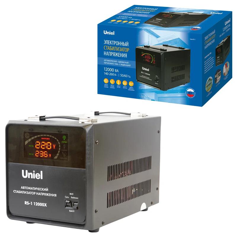 Стабилизатор напряжения RS-1 12000X 12000В.А 1ф релейный напольн. TM Uniel UL-00012861