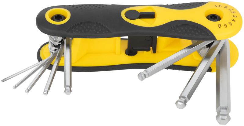 Ключ шестигранный с шаром 1.5-8мм складной CrV (уп.8шт) FIT 64183