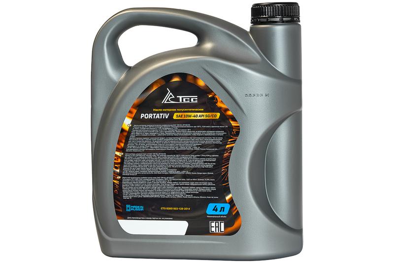 Масло полусинтетическое Портатив SAE 10W-40 API SG/CD канистра 4л/Motor oil 4liter can ТСС 46930