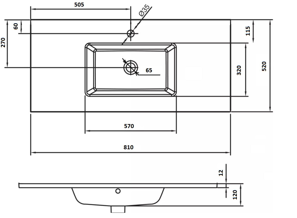 Столешница стекло 80см моноблок Жемчужный Белый Lucido