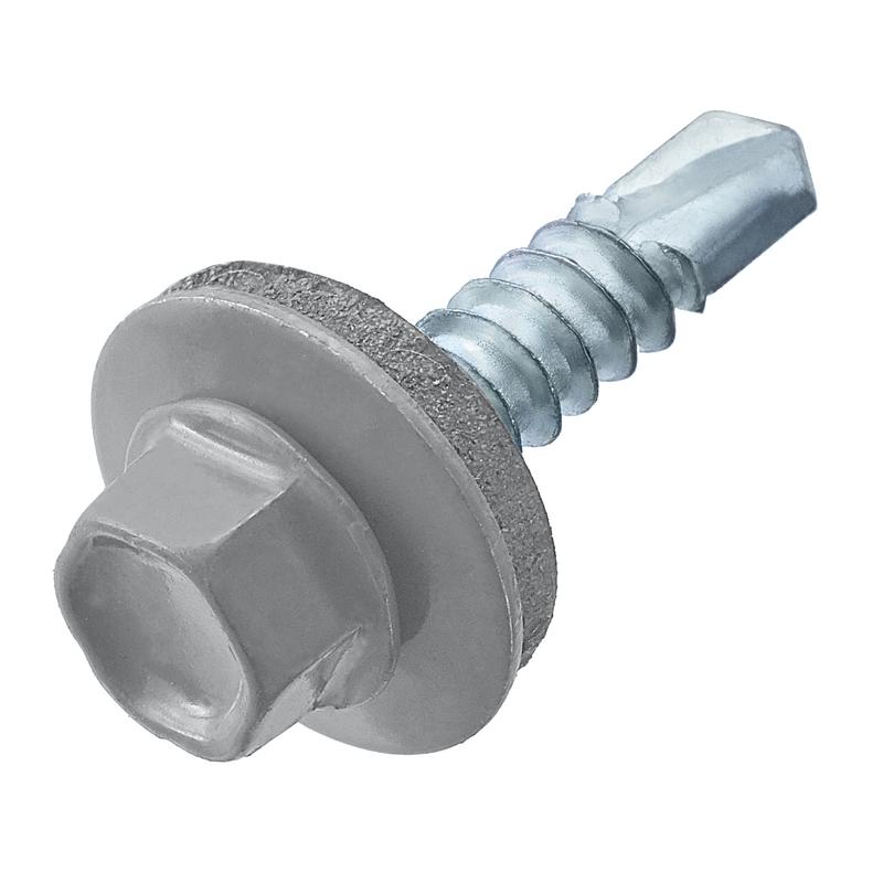 Саморез кровельный 4.8х28(29) RAL 7004 сигнальный сер. (коробка) (уп.60шт) СТРОЙМЕТИЗ 2170014