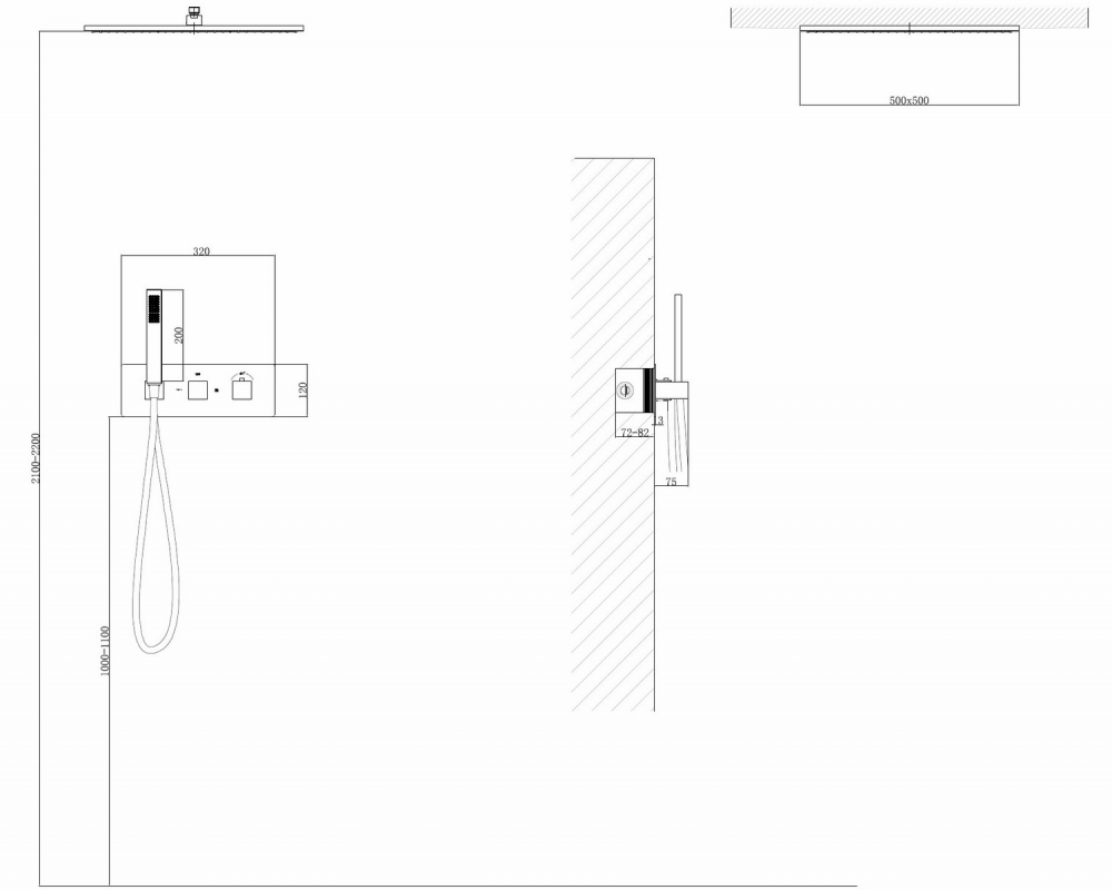 Душевая система ABBER Daheim AF8255SP скрытого монтажа без излива, термостат, сатин