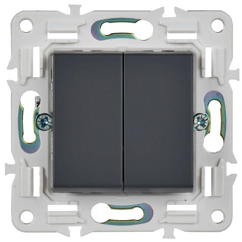 Выключатель перекрестный 2-кл. SKANDY 10А SK-V06T титан IEK SK-V23-0-10-K48