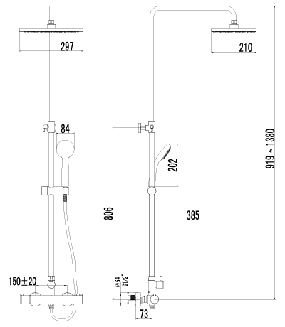 Душевая программа для душа Lemark Yeti (LM7860C)