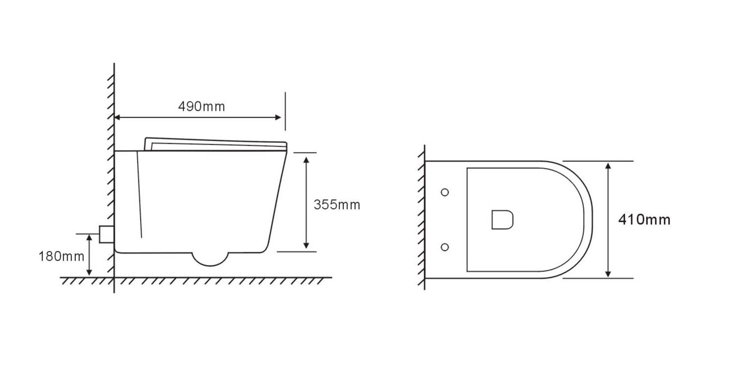 Унитаз SANTA Aria подвесной безободковый широкий Ceruttispa CT9666 (485х410х355)