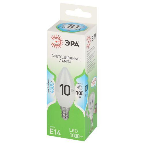 Лампа светодиодная GREEN LINE B35-10W-840-E14 GL 10Вт свеча 4000К яркий свет бел. E14 Эра Б0067093