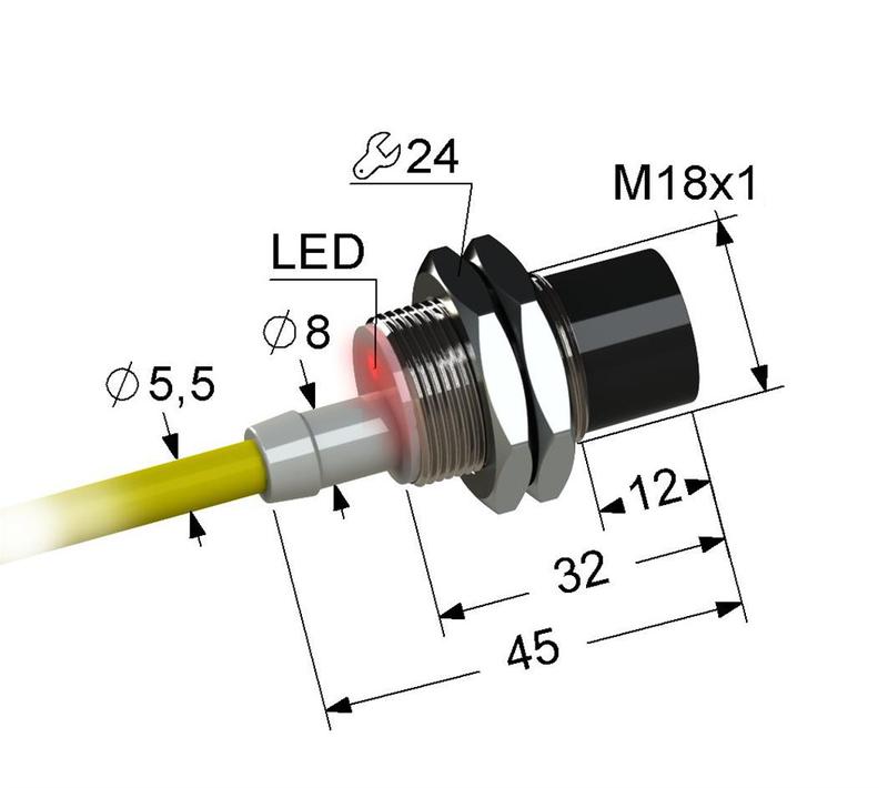 Выключатель бесконтактный PS2-18M45-8N31-Z (ВБ2.18М.45.8.3.1.Z) МЕГА-К A8010-T1772