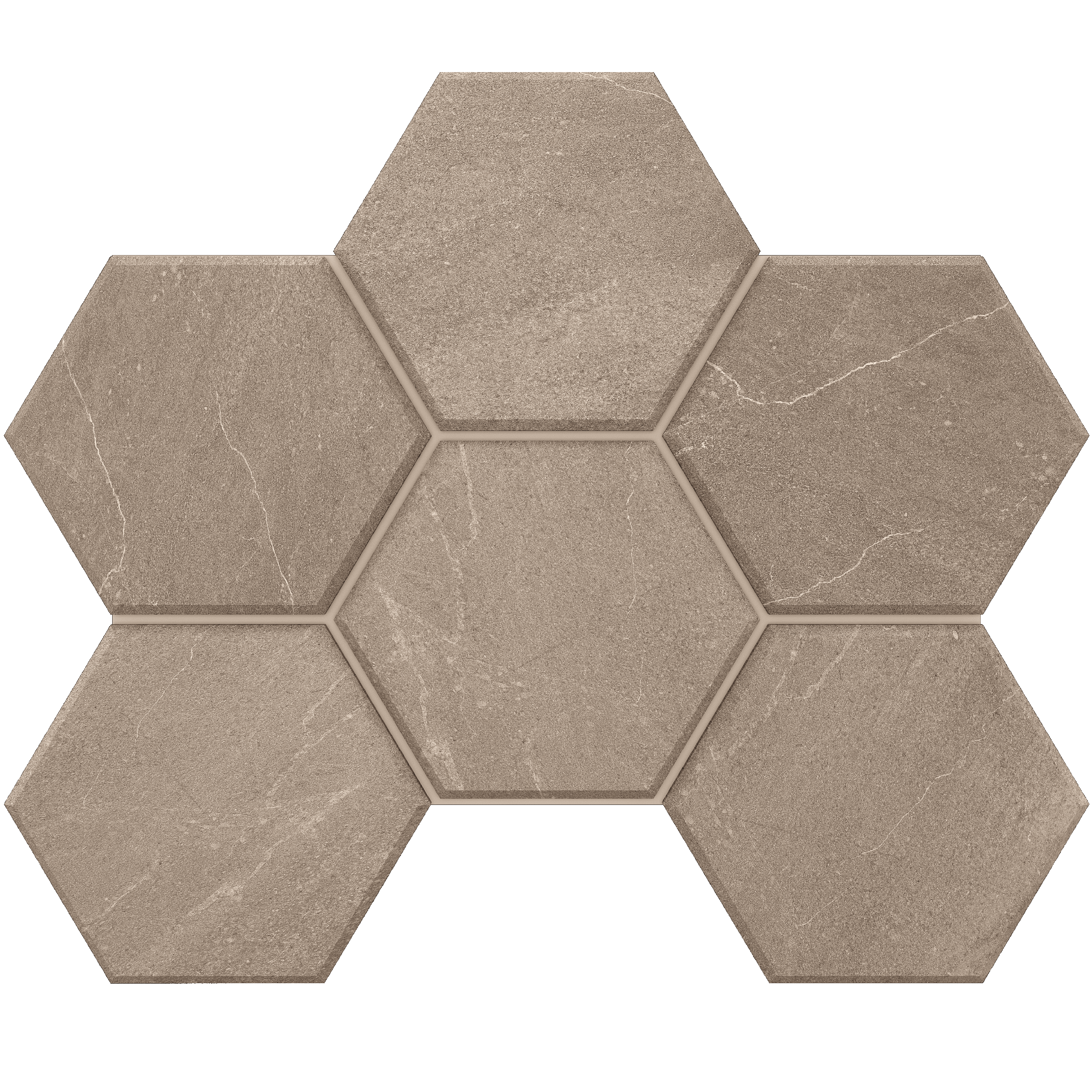 Мозаика под камень Estima Gabbro серый (Mosaic/GB02_NR/25x28.5/Hexagon)