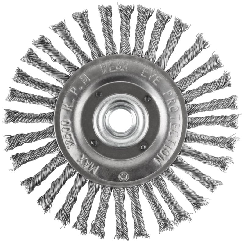 Корщетка-колесо гайка М14 стальная витая проволока 125мм КУРС 39028