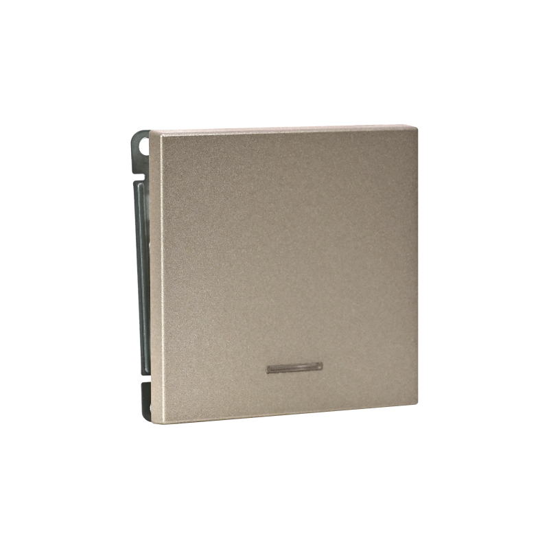 Выключатель кнопочный 1-кл. ArtGallery 10А с подсветкой механизм шампань SE GAL000516