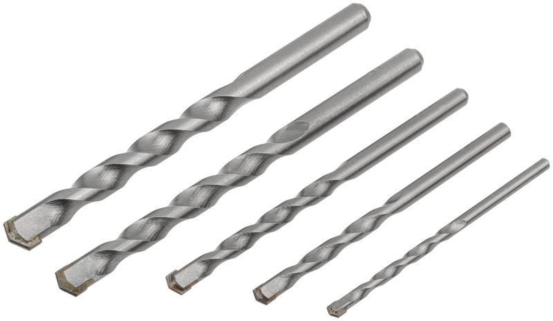Набор сверл победитовых ударных; цилиндрический хвостовик 5шт (4-5-6-8-10мм) FIT 34567