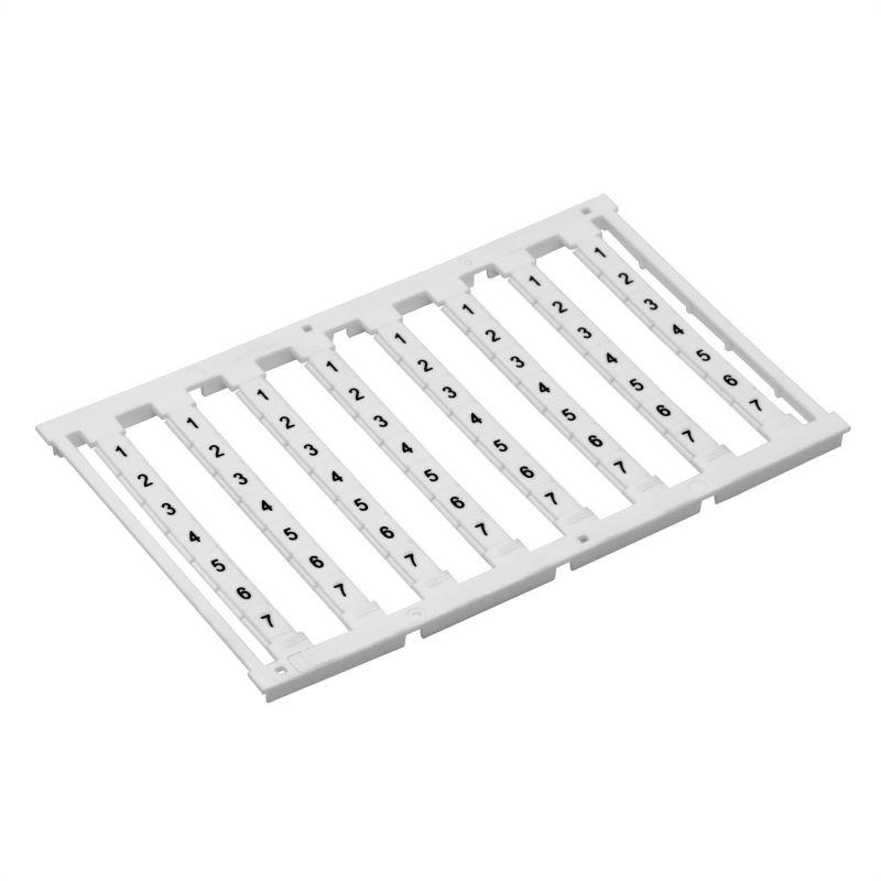 Маркировка для клемм ширина 5мм узкая для клемм Push-in бел. от 49 до 60 горизонтальная ориентация 1шт = карта из 96 маркеров (уп.10шт) DKC NUPUTUK-5F-49-60H