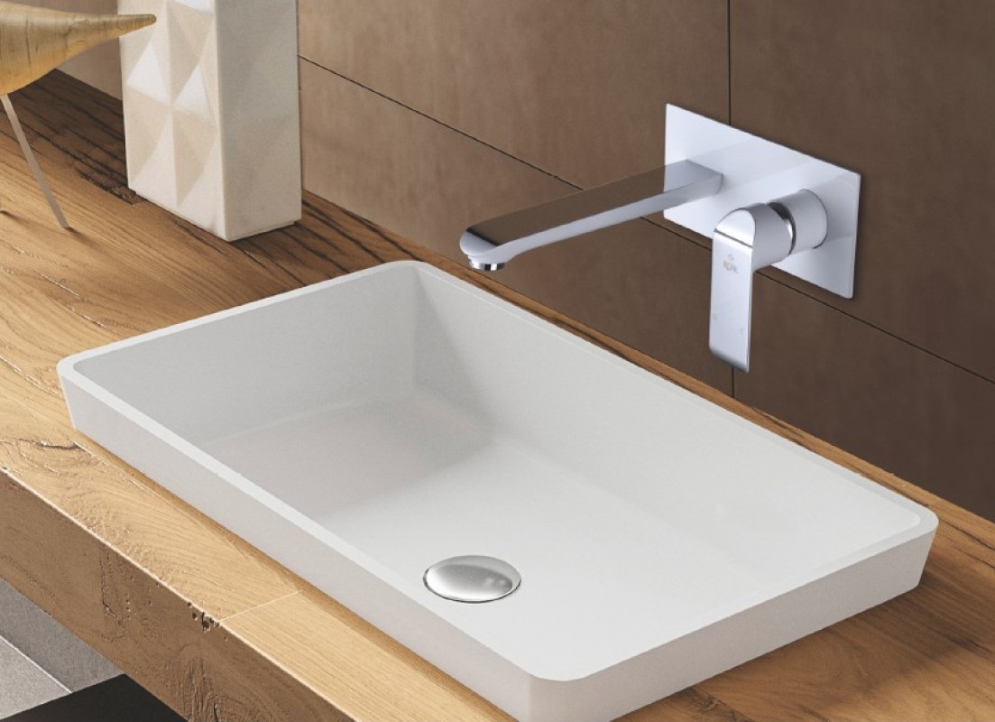 Смеситель для раковины встраиваемый Rose R21F R2141F, белый/хром