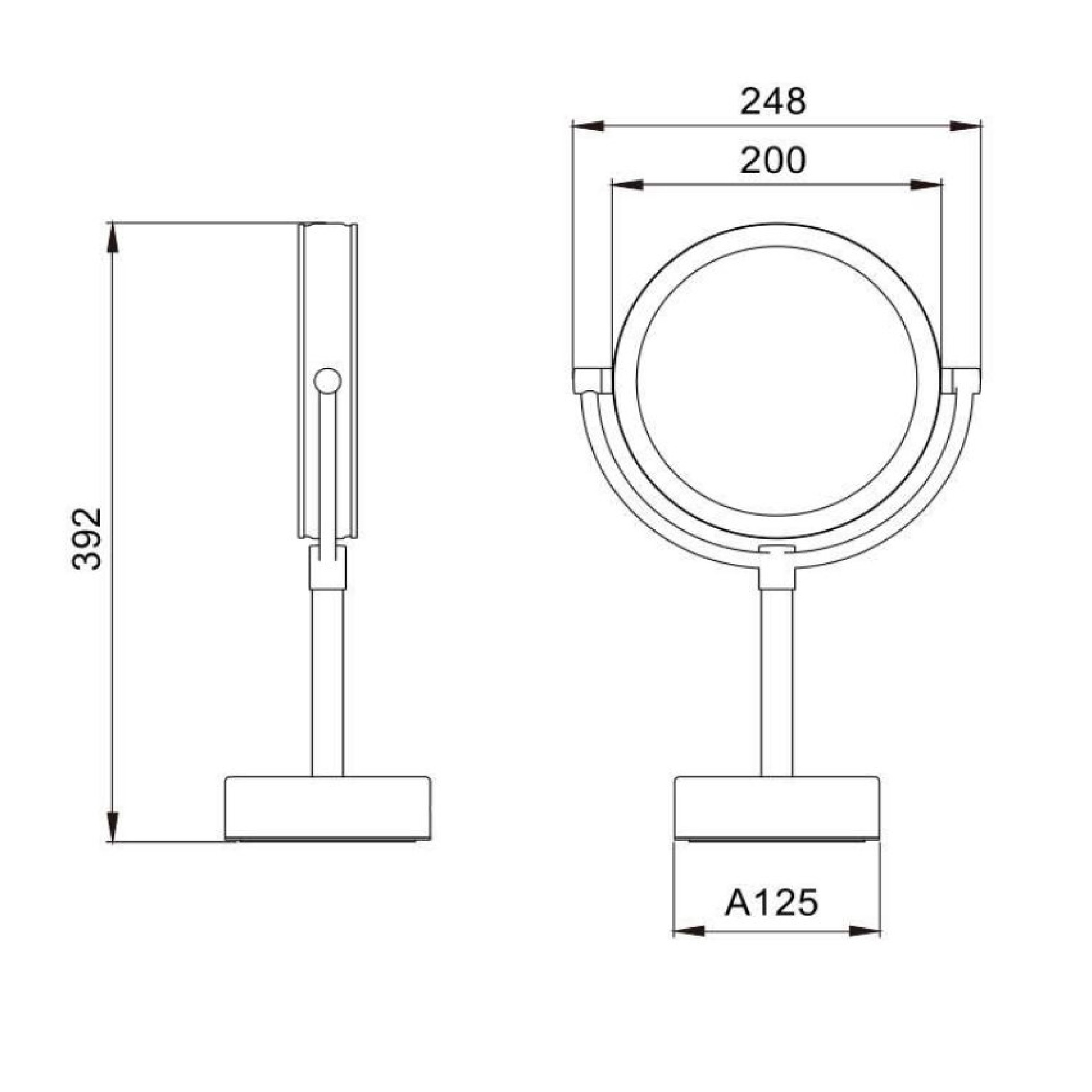 Зеркало косметическое с подсветкой JAVA S-M221, хром