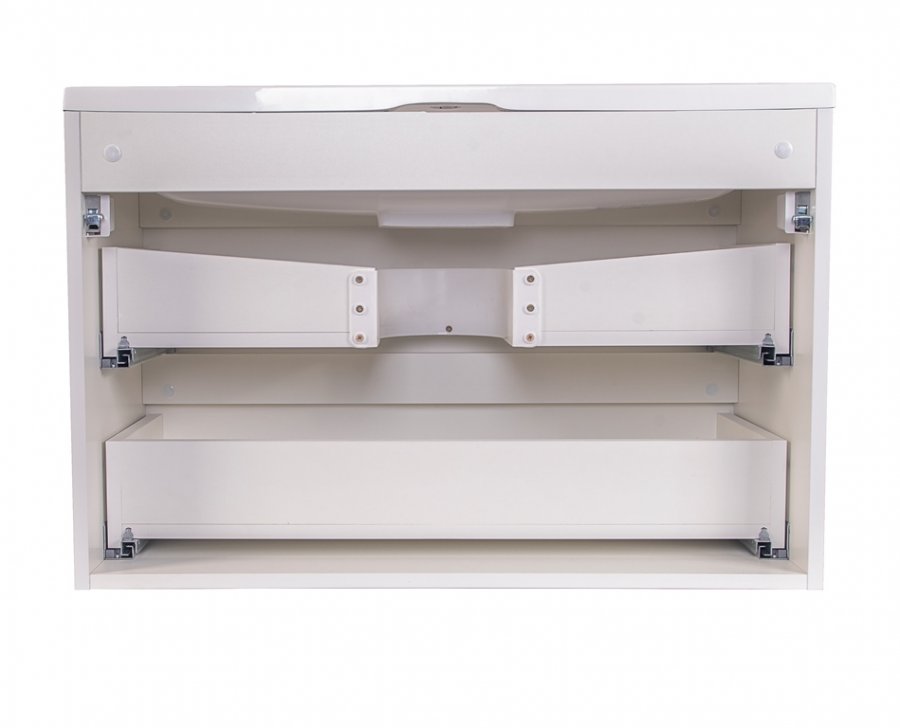 Тумба подвесная "Бергамо мини 80" (2 ящ.) Люкс антискрейтч белый, PLUS