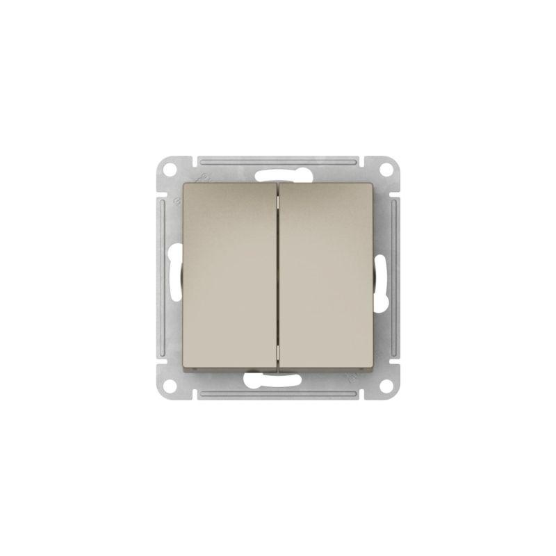 Переключатель 2-кл. AtlasDesign (сх. 6/2) 10AX быстрозажим. клем. механизм шампань SE ATN000565S