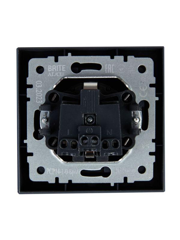 Розетка СП BRITE РСР14-1-0-БрМ 16А в сборе с заземл. защ. шторки маренго IEK BR-R14-16-K35-F