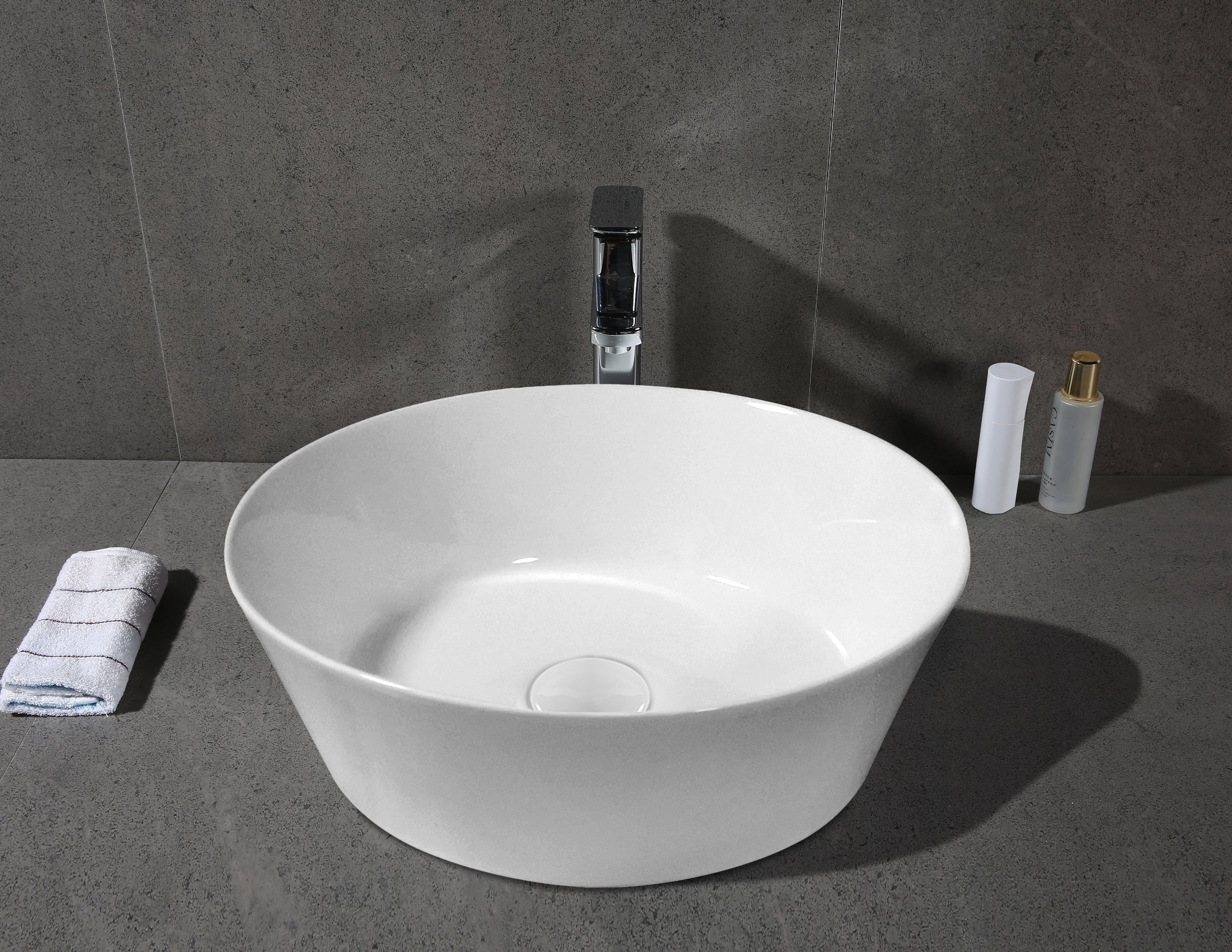 Раковина CR0079A накладная, белая, круглая, 360х360х120 Ceruttispa