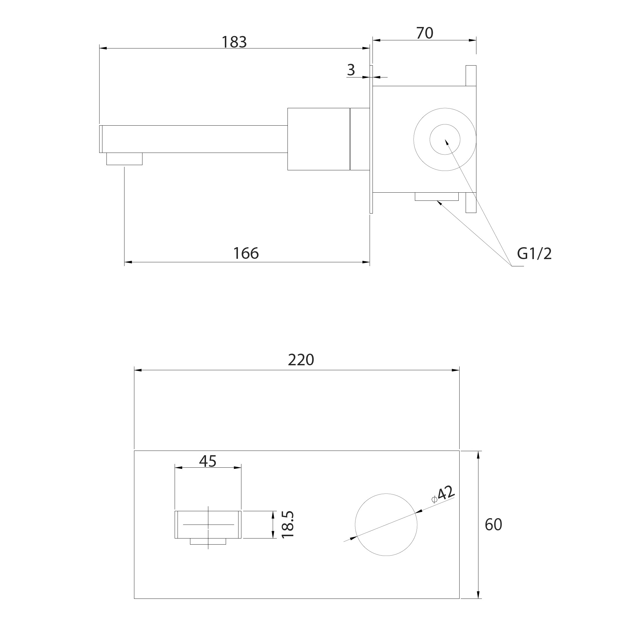 Смеситель ABBER Rund AF8712G для раковины скрытого монтажа, золото матовое