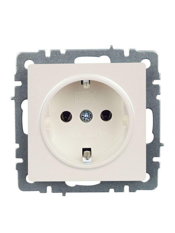 Розетка 1-м СП BRITE РС11-1-0-БрЖ 16А с заземл. без защ. шторки механизм жемчуж. IEK BR-R11-16-K36