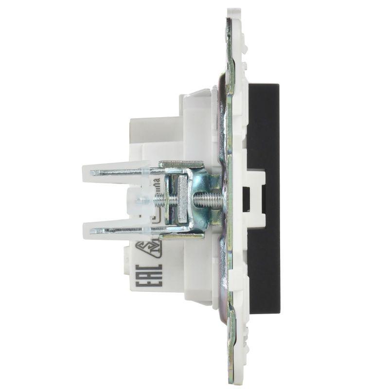 Розетка SKANDY 10А без заземл. защ. шторки SK-R01Bl черн. IEK SK-R13-10-K02