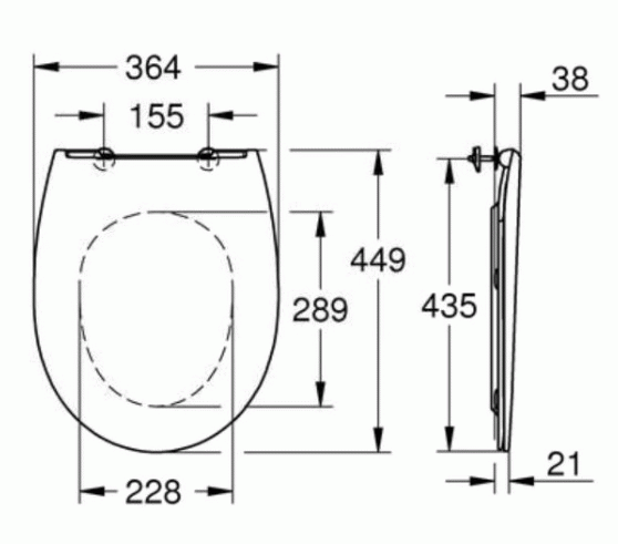 Сиденье с крышкой Grohe Bau Ceramic 39898000 для унитаза