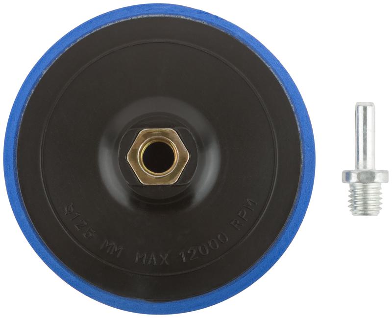 Диск шлифовальный с липучкой гайка М14 + переходник для дрели 125х10мм MOS 39621М