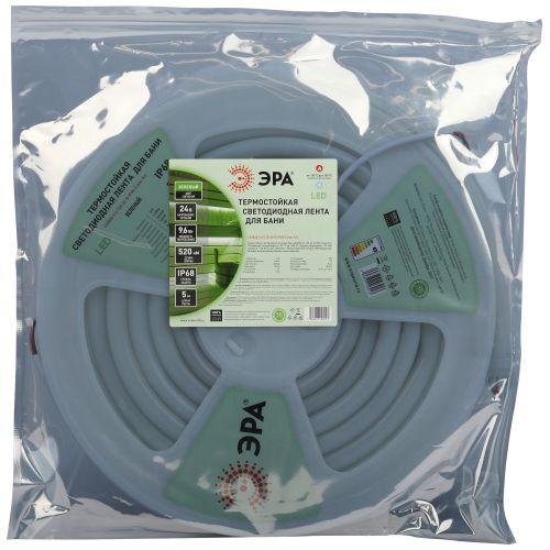 Лента светодиодная LS2835-9.6-120-24-G-IP68-5м 24В термостойкая для бани в комплекте: 2 заглушки; 10 крепежей зел. (уп.5м) Эра Б0062354