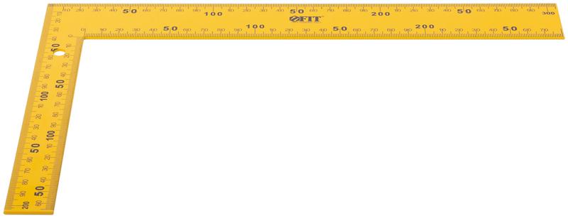 Угольник столярный цельнометаллический крашеная шкала 200х300мм желт. FIT 19625