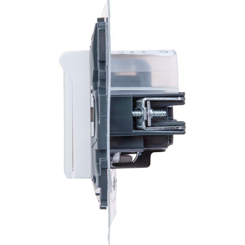 Розетка 1-м Etika 16А IP44 250В с заземл. защ. шторки с крышкой безвинтов. зажимы бел. IEK 672226