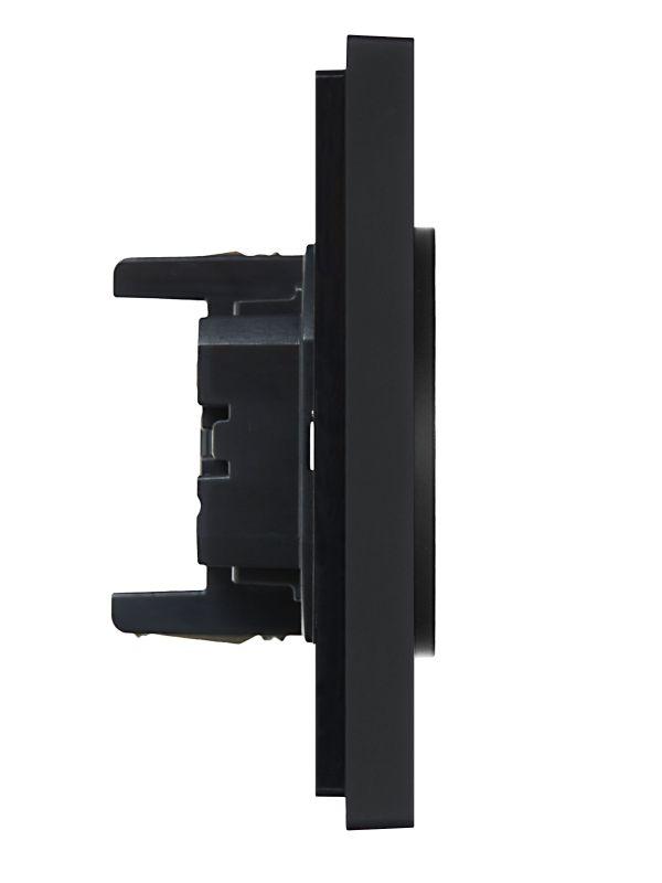 Розетка 2-м СП FORTE&PIANO FP125 10А без заземл. защ. шторки безвинт. крепл. черн. IEK FP-R23-10-1-K02