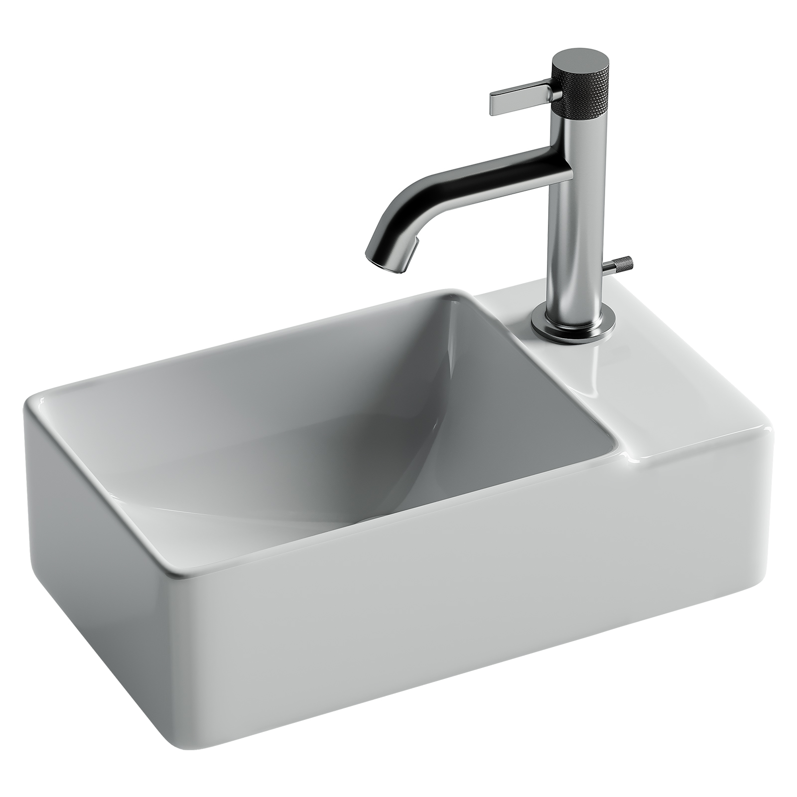 Умывальник подвесной прямоугольный (чаша слева, отверстие под смеситель справа) Element 395*220*125мм, CN5045