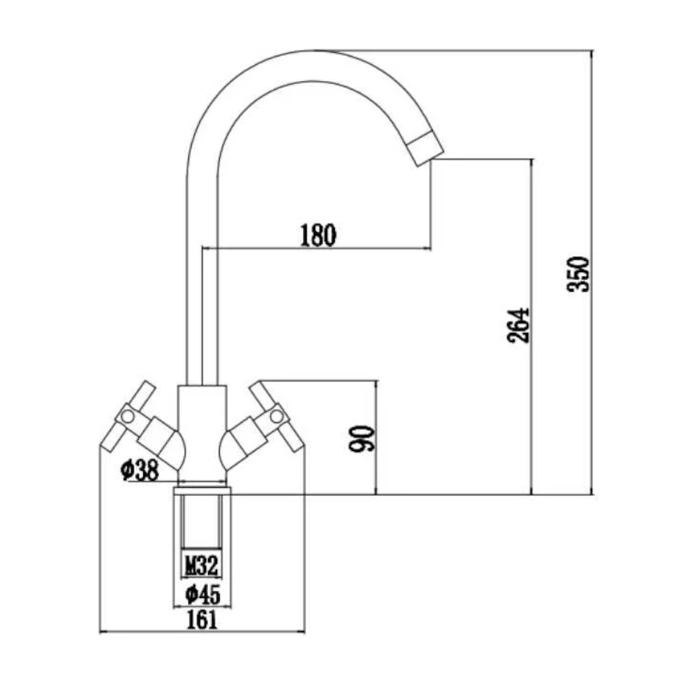 Смеситель для кухни Fmark FS8432H, черный