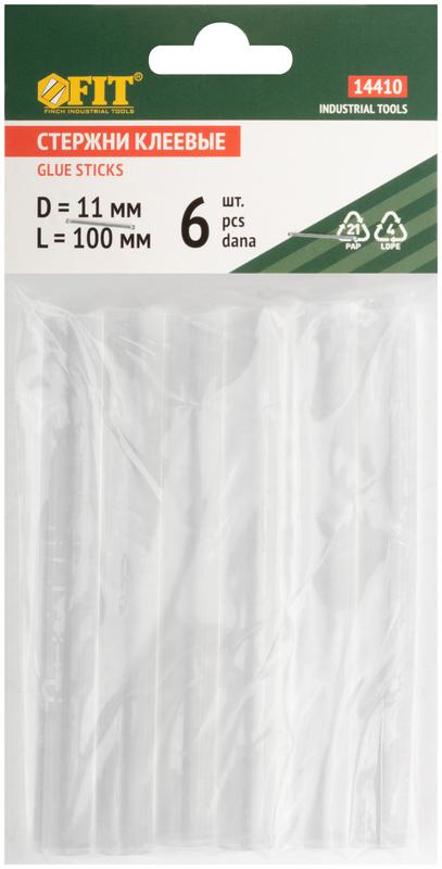 Стержень клеевой 11х100мм бесцвет. (уп.6шт) FIT 14410