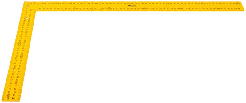 Угольник столярный цельнометаллический крашеная шкала 400х600мм желт. FIT 19626
