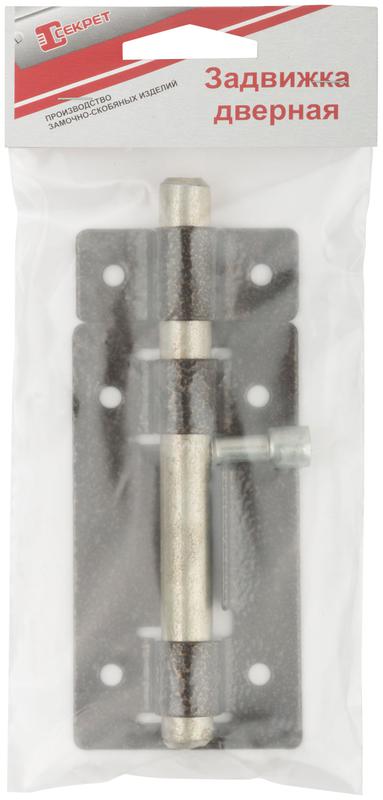 Задвижка накладная усиленная для дверей круглый ригель бронза 66680