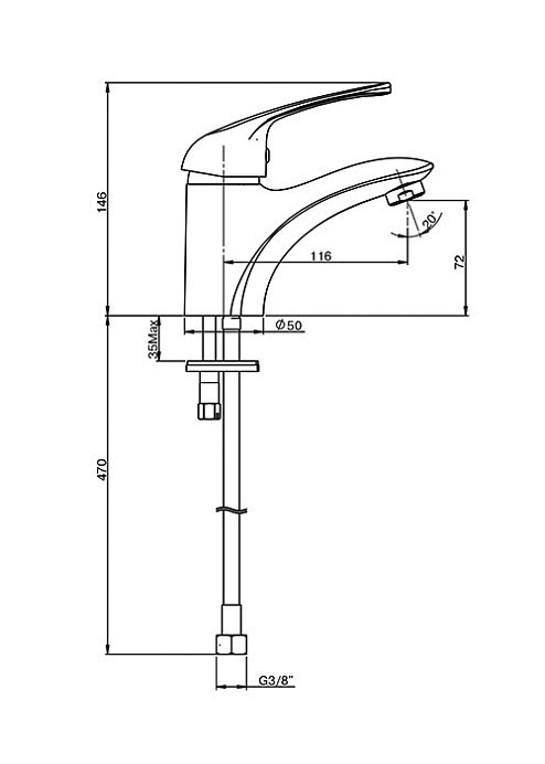 Смеситель Paini Trento TRCR205LMKM для раковины