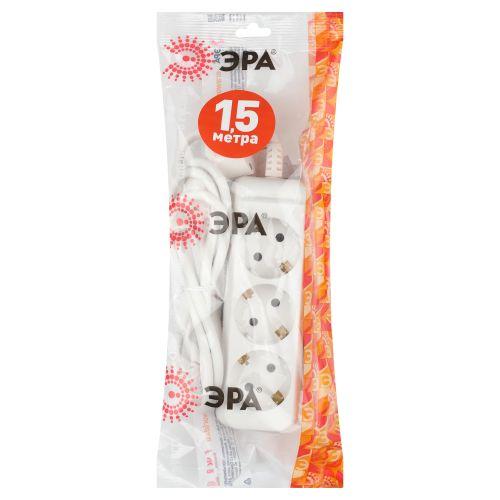 Удлинитель 3х1.5м с заземл. 10А IP20 UX-3e-1.5m ПВС 3х0.75 Эра Б0038575