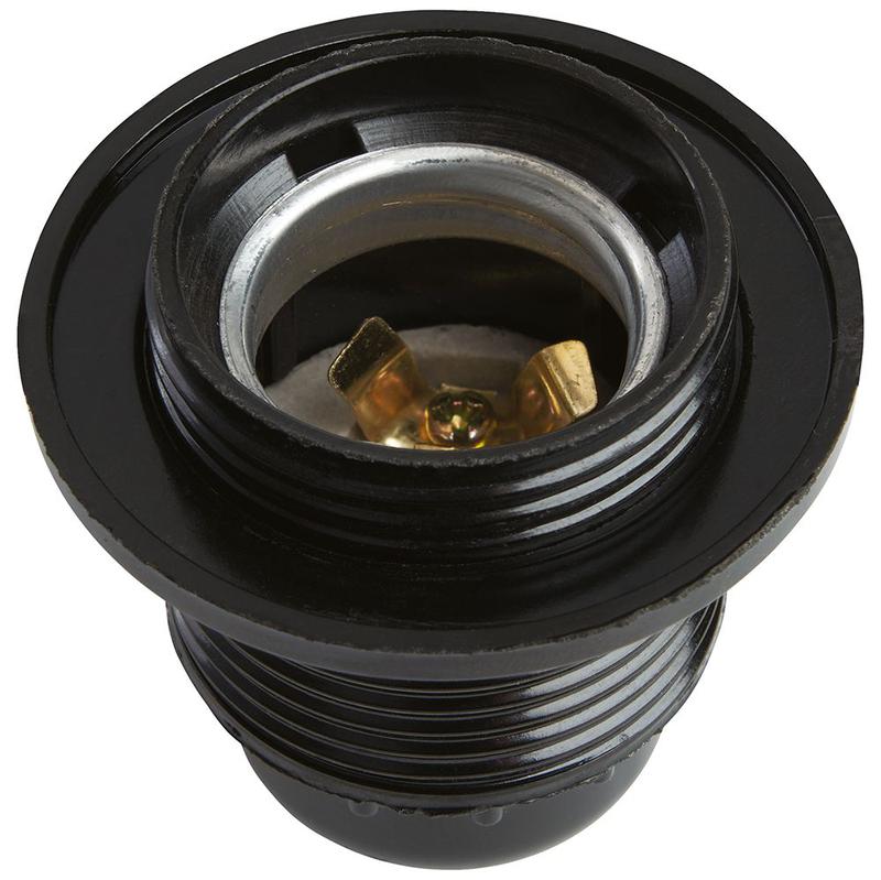 Патрон Е27 с кольцом 250В 4А карболит латунь черн. размер 55х58мм FERON 41041