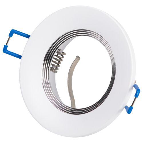 Светильник алюминиевый KL107 WH/SL MR16 GU5.3 встраив. бел. серебро Эра Б0061096