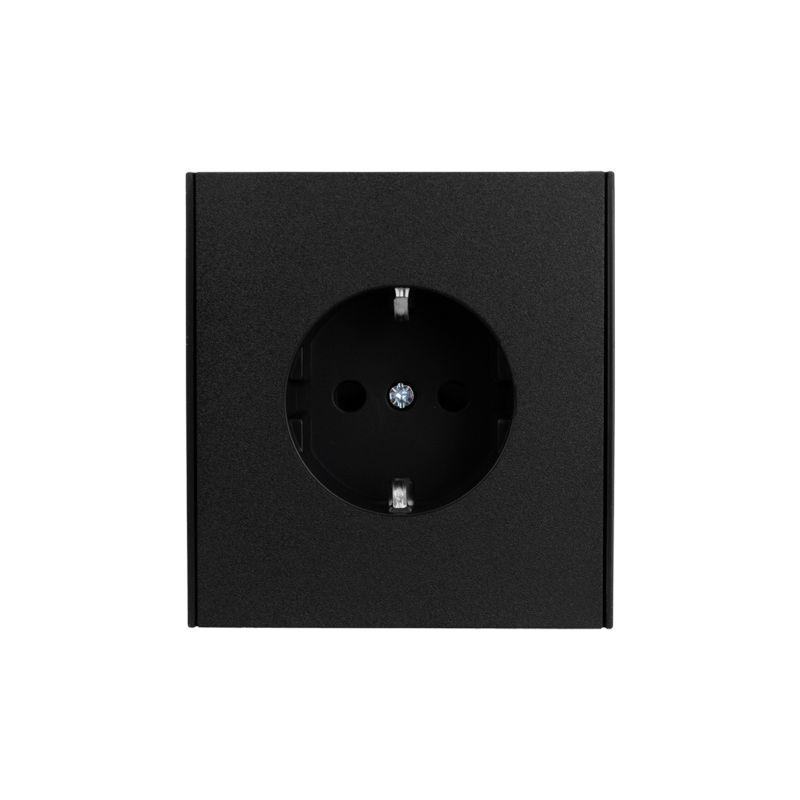 Розетка 1-м СП STRONG MIELE 16А с заземл. защ. шторки антрацит Kranz KR-78-0701-5