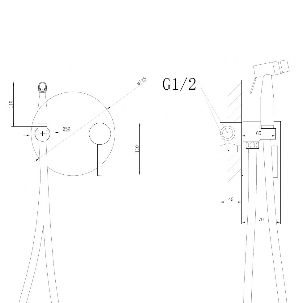 Смеситель ABBER Emotion AF8826NG с гигиеническим душем, никель