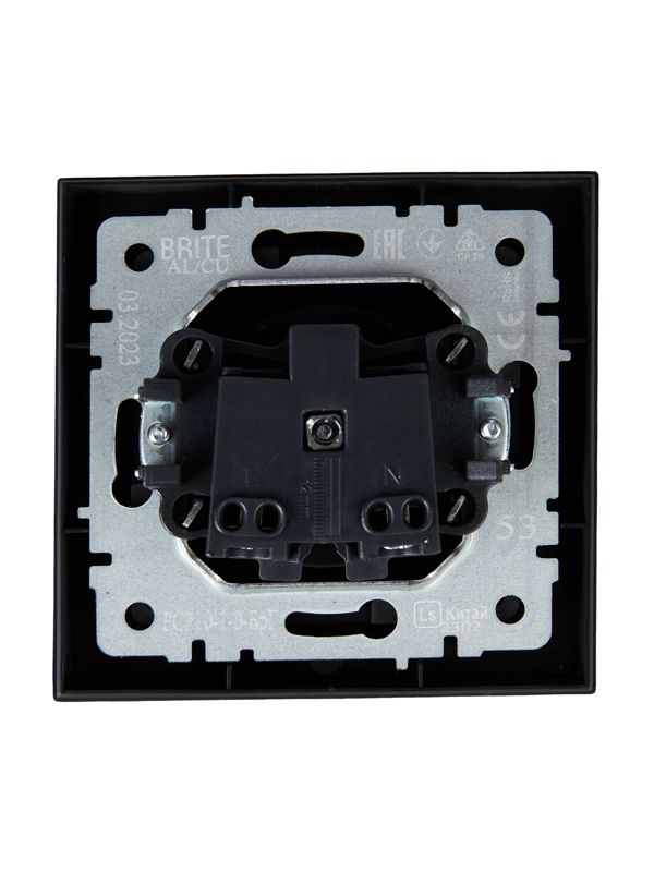 Розетка СП BRITE РСР10-1-0-БрГ 10А в сборе без заземл. без защ. шторок графит IEK BR-R10-10-K53-F