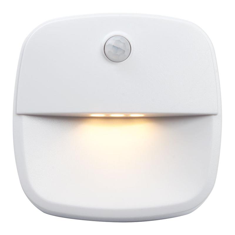 Светильник с датчиком движения и освещенности 3хААА в комплект не входят) 3м IP20 75х75х27мм квадрат бел. FN1220 FERON 41881