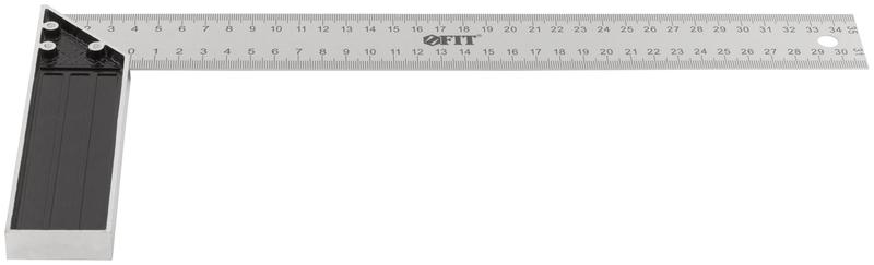Угольник столярный рифленая шкала алюм. основание 350мм FIT 19463