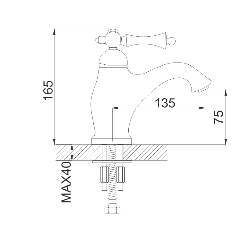 Смеситель для раковины Rose R01Q R0101Q, бронза