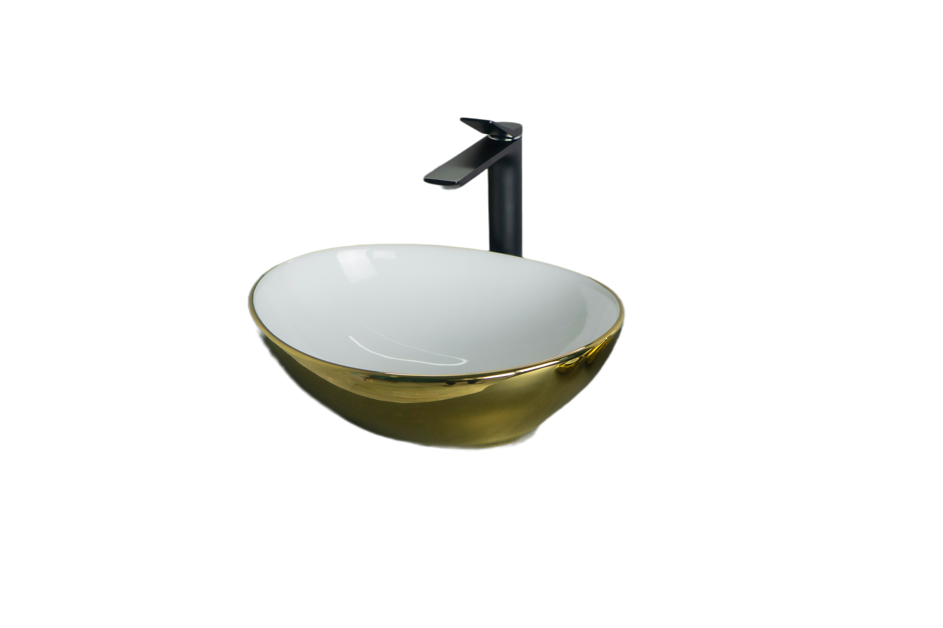 Раковина Gid Nc999 52229 накладная белая / золото 41x34x15