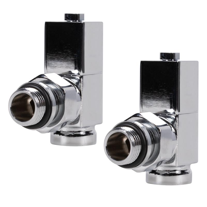Набор дизайн-вентилей CUBE угловой 1/2дюйм хром Royal Thermo НС-1193191